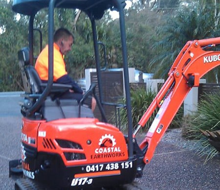 mini excavator with logo